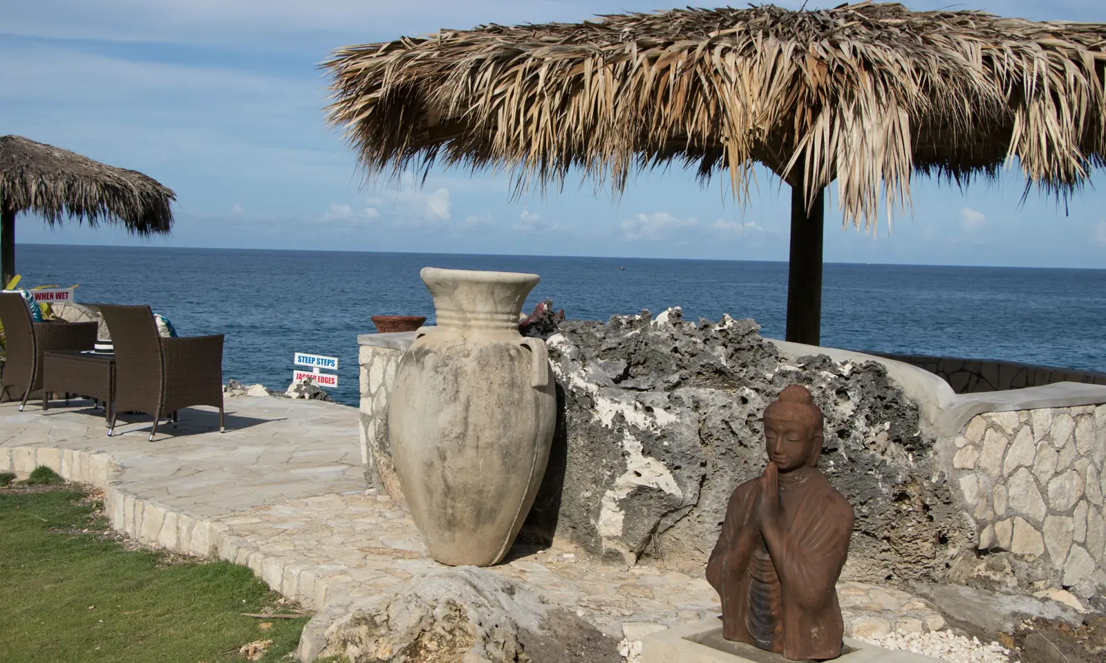 The sea-facing gazebo and terrace at SeaGull